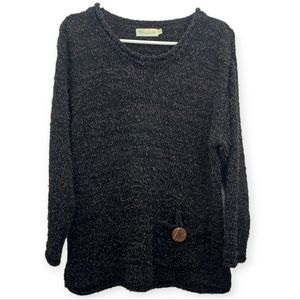 Lulu-B Shaggy Pullover Sweater One Pocket Long Sleeve Women's Size Small